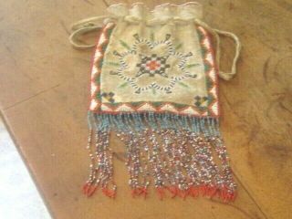 Native American Beaded Medicine Bag Pouch