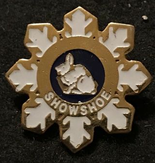 Snowshoe Vintage Skiing Ski Pin Badge West Virginia Resort Souvenir Travel Lapel