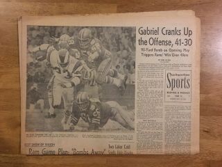 November 10,  1969 Los Angeles La Times Sports Newspaper Rams 49ers