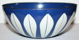 Cathrineholm Enamel Lotus Bowl Dark Blue & White 5.  5” Norway Mid Century Modern