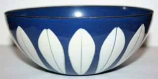 Cathrineholm Enamel Lotus Bowl Dark Blue & White 5.  5” Norway Mid Century Modern 2