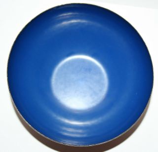 Cathrineholm Enamel Lotus Bowl Dark Blue & White 5.  5” Norway Mid Century Modern 4