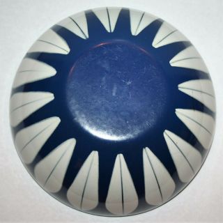 Cathrineholm Enamel Lotus Bowl Dark Blue & White 5.  5” Norway Mid Century Modern 5