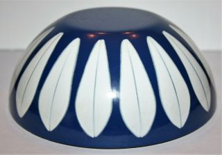 Cathrineholm Enamel Lotus Bowl Dark Blue & White 5.  5” Norway Mid Century Modern 6