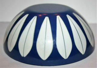 Cathrineholm Enamel Lotus Bowl Dark Blue & White 5.  5” Norway Mid Century Modern 8