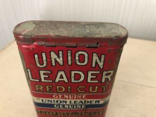 Antique Vintage Union Leader Redi Cut Tobacco Vertical Pocket Tin Uncle Sam 6