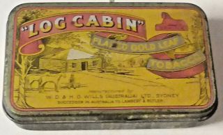 Log Cabin Flake Tobacco Vintage Tin 2 Oz Size
