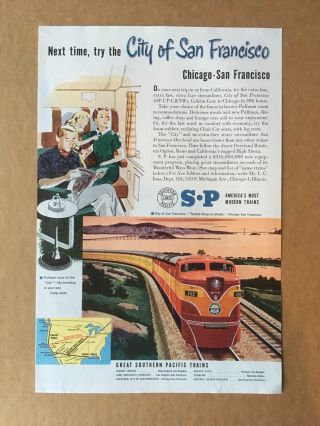 1951 Southern Pacific Lines San Francisco Print Ad,  6 5/8 " X10 "