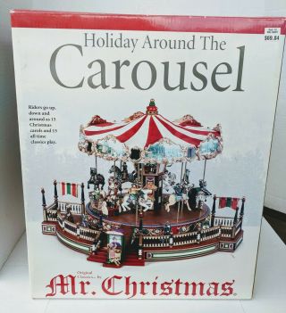 Mr Christmas Holiday Around The Carousel Animated With 30 Songs
