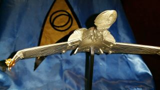 Franklin Star Trek Klingon Bird Of Prey Cruiser Pewter Ship W/stand