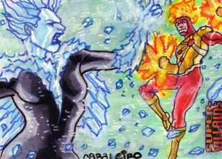 Dc Comics - Villains Color Sketch Card By Carlos Cabaleiro