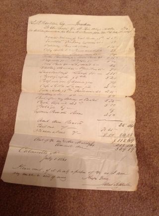 Invoice Dated July 1861? (cannot Read Last Two Numbers In Date)