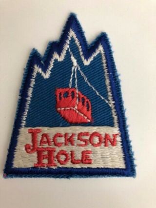 Vintage 1970s Jackson Hole Wyoming Skiing Ski Mountain Tram Way Souvenir Patch