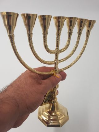 Messianic Brass Copper Menorah Menora 10 " 25cm Israel Candle Holder From Israel