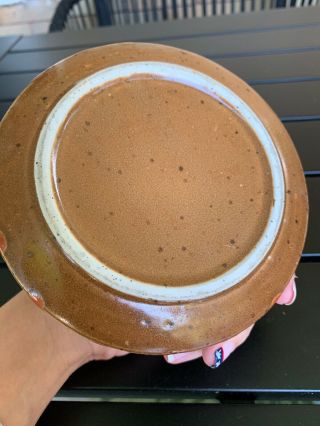 Vintage Mid Century Modern Ceramic Pottery Brown Covered Lidded Dish Unsigned 5