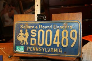 2001 Pennsylvania Square Round Dancers License Plate Sd 00489
