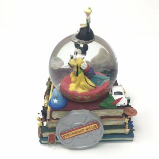 Rare Disney Mickey Mouse Steamboat Willie 75th 75 Music Snowglobe Disneyana 1998