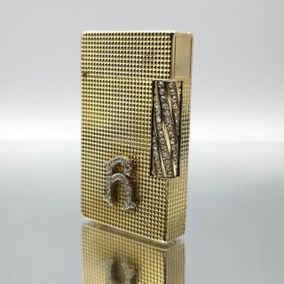 Great Rare ST DUPONT Gold plated and stones lighter feuerzeug accendino 2