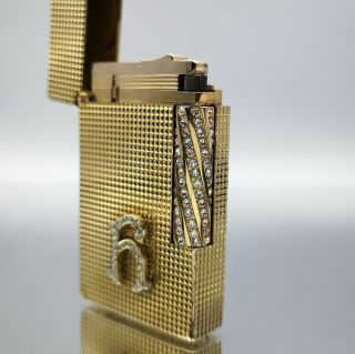 Great Rare ST DUPONT Gold plated and stones lighter feuerzeug accendino 5
