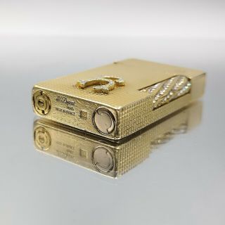 Great Rare ST DUPONT Gold plated and stones lighter feuerzeug accendino 8