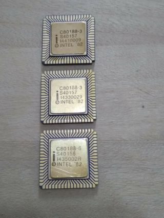 Vintage Intel C80186 - 3/c80186 - 6 Cpu - Good Chip