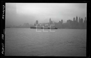 1934 Ss Columbus Ocean Liner Ship Manhattan Nyc Old Photo Negative H34