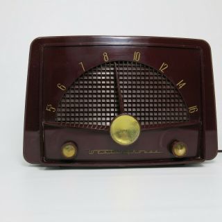 1952 Maroon Westinghouse Radio Table Model H - 393t61 And