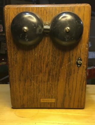 Antique Western Electric Hand Crank Oak Box Ringer Usa With 48a Magneto