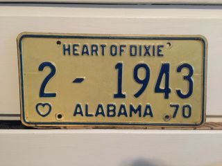 Cool Number 1943 2 Mobile Co.  Alabama,  Passenger License Plate