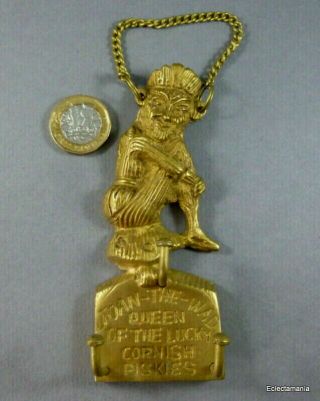 Vintage Joan The Wad Queen Of The Lucky Cornish Piskies - Brass Key Rack