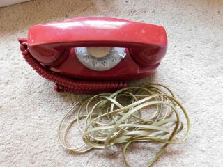 Vintage Red At&t Princess Rotary Western Electric Telephone Reconditioned 1990