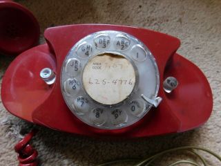 Vintage Red AT&T Princess Rotary Western Electric Telephone Reconditioned 1990 2