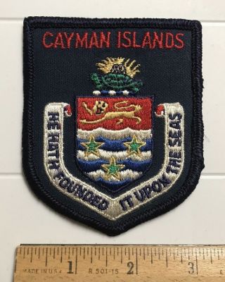 Cayman Islands He Hath Founded It Upon The Seas Souvenir Embroidered Patch