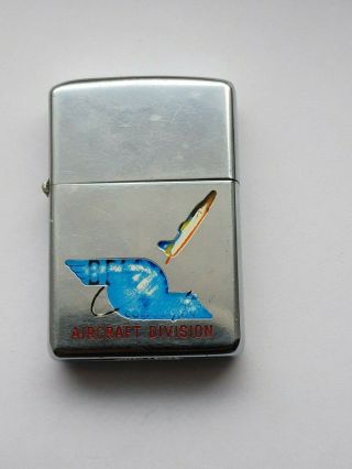 ZIPPO 1958 BELL AIRCRAFT DIVISION,  TOWN & COUNTRY,  IN CANDYSTRIPE BOX,  RARE 4