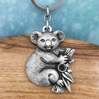 Koala Souvenir Pewter Keychain Australiana Gift,  Australian Made
