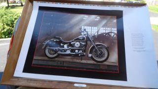 Harley Davidson Heritage Softail Motorcycle 1993 By Rod Caudle Poster 38x25 Hig
