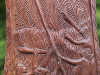 Palau Story Board Micronesia Pacific Islander Folk Art Wood Carving 2