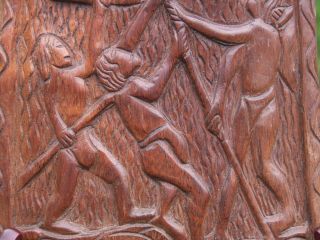 Palau Story Board Micronesia Pacific Islander Folk Art Wood Carving 3