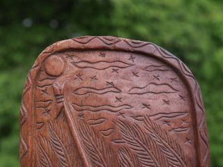 Palau Story Board Micronesia Pacific Islander Folk Art Wood Carving 4