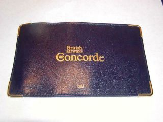 Vintage Concorde British Airways - Note Pad & Card Holder,  Calf Skin Leather