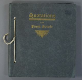 1905 Quotations From Piqua People Rare Ohio Booklet Presbyterian Church
