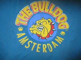 Blue The Bulldog Amsterdam Logo T Shirt Large Pot Weed Kind Bud Chronic Shop