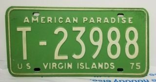 1975 Us Virgin Island License Plate American Paradise Green T - 23988