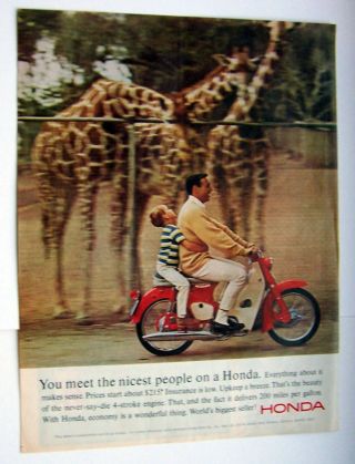 Honda Scooter Print Ad 1965 You Meet The Nicest People On A Honda $215