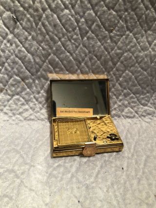 Vintage Elgin American Powder Compact With Music Box,  brass? 6