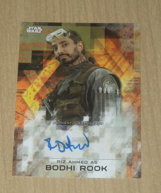 2017 Topps Star Wars Rogue One Series 2 Autograph Riz Ahmed Bodhi Rook