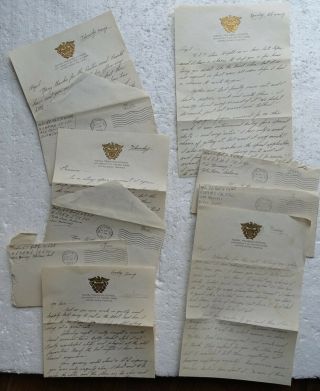 Five 1943 Letters From Naval Training School Notre Dame To Girlfriend Back Home
