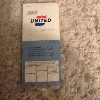 Vintage 1965 United Airlines Ticket Jacket,  Ticket/baggage Claim Hertz Advertisin