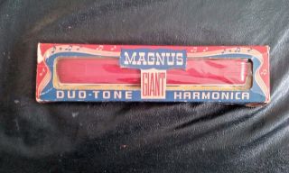 Magnus Duo - Tone Giant Plastic Harmonica Key Of " C " & " Bb " All Reeds Work