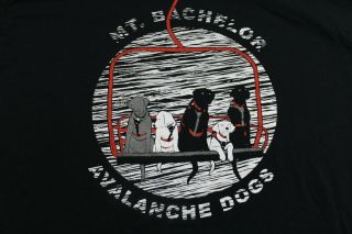 Mt Bachelor Avalanche Dogs Oregon Ski Resort Xl Black T Shirt